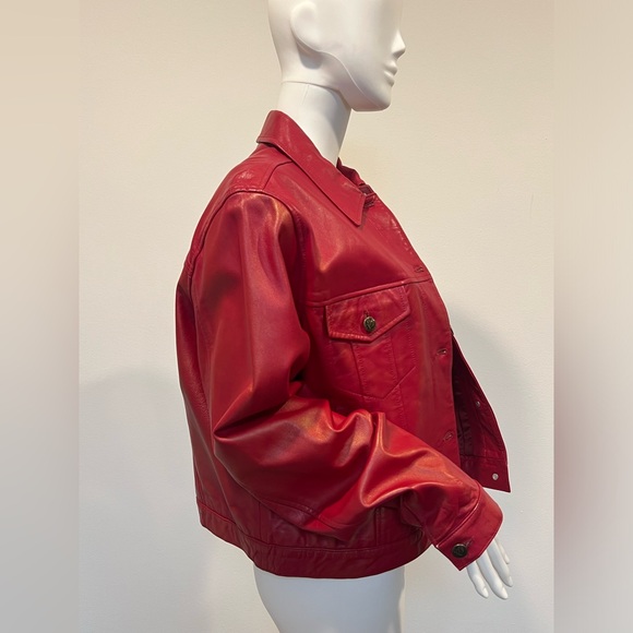 Jones New York red genuine leather jacket - Picture 5 of 7